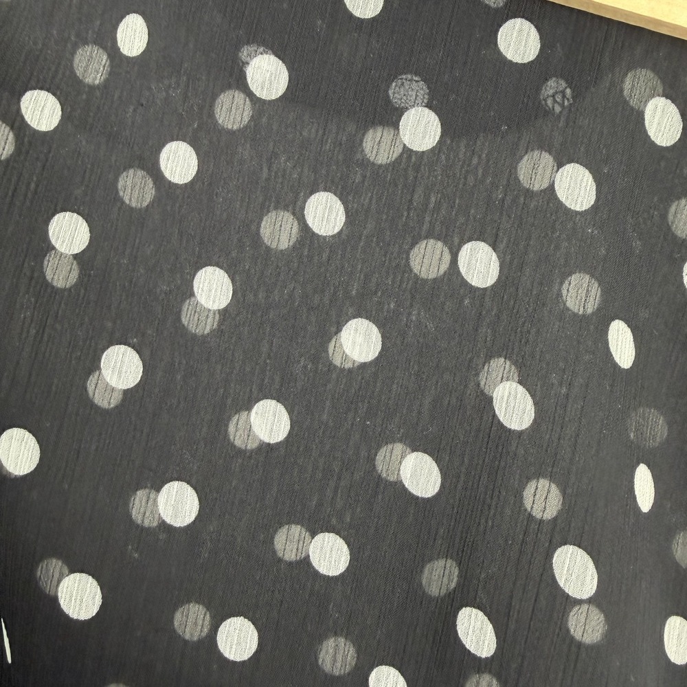 KUT from the Kloth Blouse Women's Medium Black Polka Dot Chiffon Button Front - Picture 8 of 15
